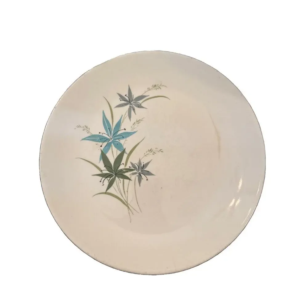 Set Of 3 Vintage MCM Sabin China Tiger Lily 9 1/4 In Dinner Plates Preowned
